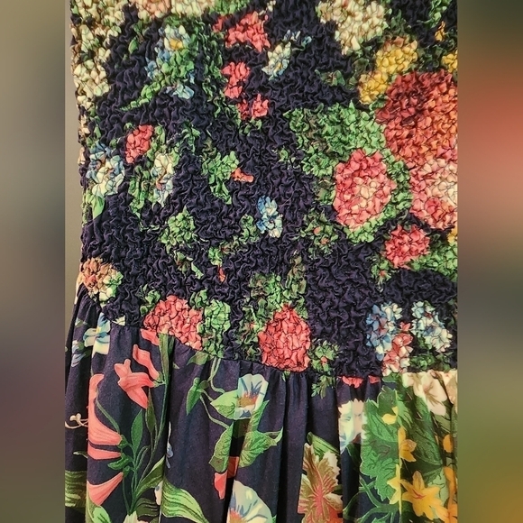 Vtg 80s Phoebe Floral Maxi Fit and Flare Dress Cottagecore - Picture 4 of 12